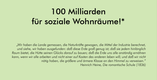 Grünen-LMV-Aktion: 100 Milliarden für soziale Wohnräume*